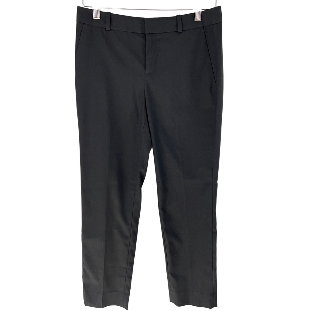 Banana Republic Avery Pants Women Size 2 Black Mid Rise Ankle Straight 8257